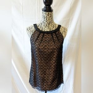 Kenar Black And Gold Sleeveless Top!! 100% SILK!